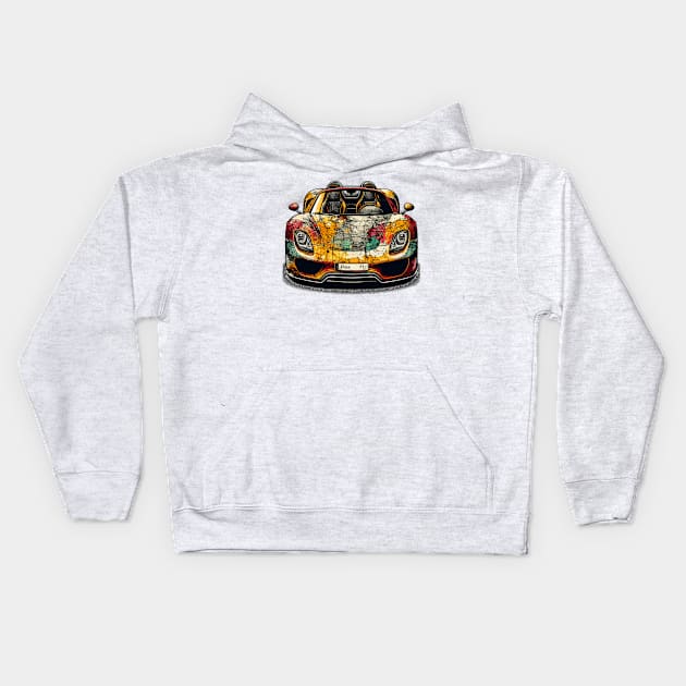 Porsche 918 Spyder Kids Hoodie by Vehicles-Art